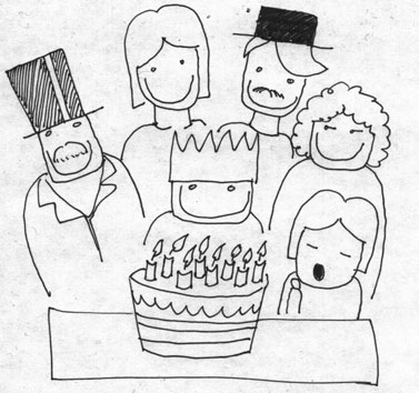 Everyone in his family came to the party.