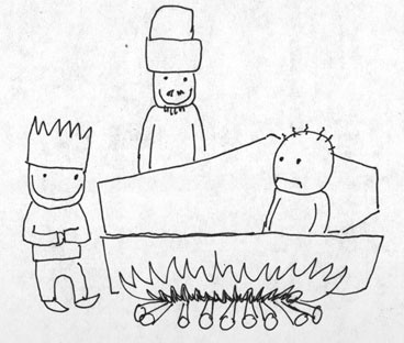 A man popped his head out of one casket, and Terry hurried over to him.